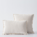 Custom velvet fabric solid tassel pillow cover